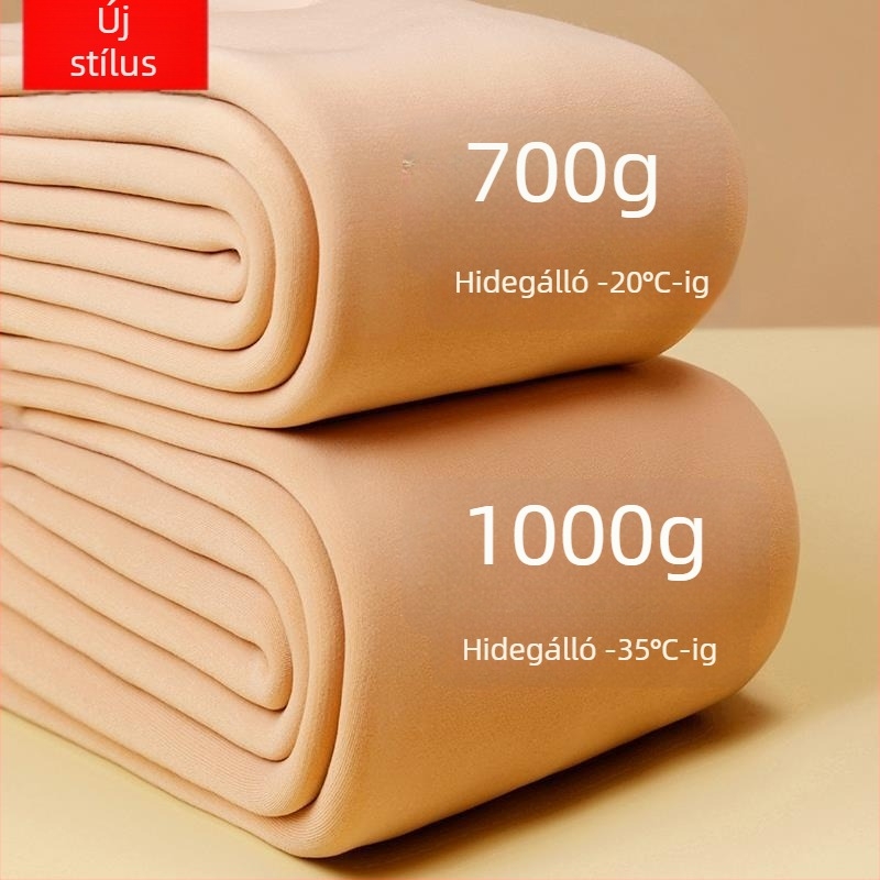 Női fleece-belelt meleg harisnya nude színben, vastag nylonból