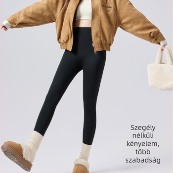 Nylon-Spandex jóga nadrág, magas derék, karcsú fazon, meleg, geometriai mintázat