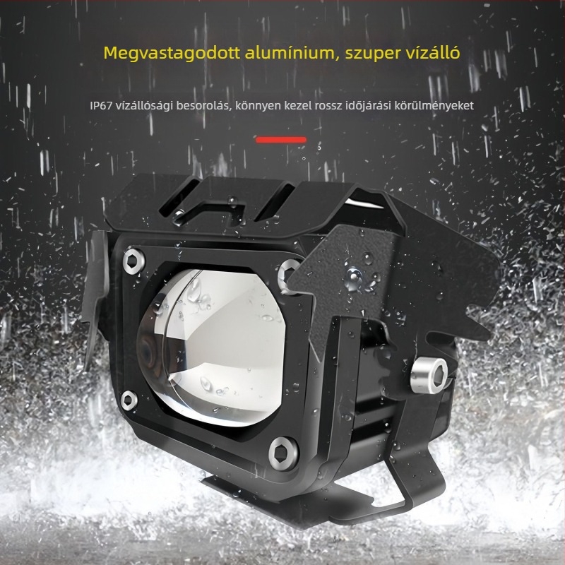 LED motorkerékpár lézeres reflektor, antifog funkcióval, külső szerelés