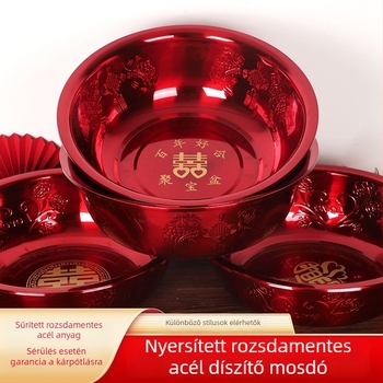 Chuan Ge Rozsdamentes acél arcmosó tálak, pár, esküvői ünnepségre