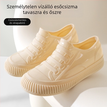 Női esőcipő - PVC felső rész, slip-on kialakítás, alacsony szár, lapos sarok, tavaszhoz ideális