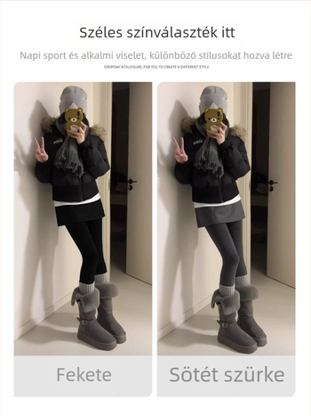 Egybeépített szoknya-nadrág készlet, téli 2024, poliészter, vastag fleece bélés, karcsúsított szabás, hosszú nadrág