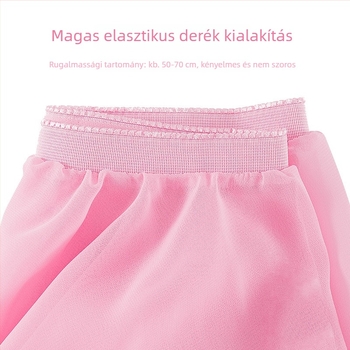 Gyermek balett ruha zsinórral, egyrészes chiffon táncruha, Nylon 90%