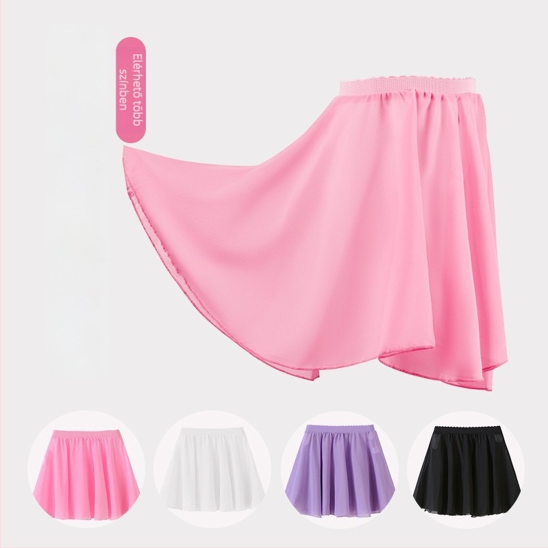 Gyermek balett ruha zsinórral, egyrészes chiffon táncruha, Nylon 90%