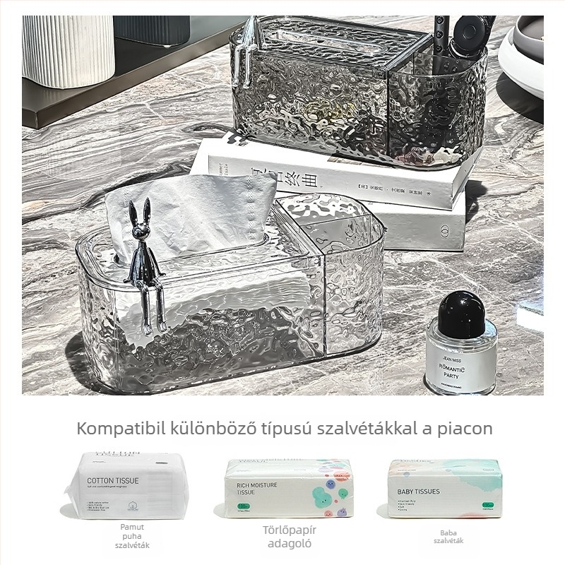 Falra szerelhető műanyag papírtartó doboz — vízálló, többfunkciós, modell yj910-2