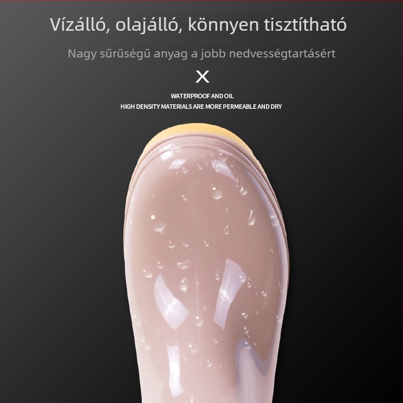 Női esőcsizmák középmagas szárú, csúszásmentes, vízálló PVC felsőrésszel, négy évszakos viselet