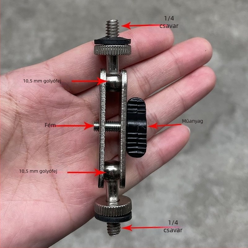 Telefontartó 17 mm-es gömbfejjel és 1/4-inch csavarra szerelhető gimbal-hez — univerzális kerék adapter
