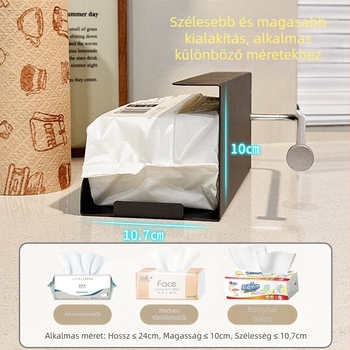 Lemon book Rozsdamentes acél falra szerelhető konyhai papírtartó, négyszögletes forma, modern stílus