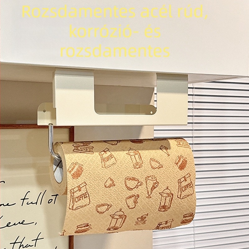 Lemon book Rozsdamentes acél falra szerelhető konyhai papírtartó, négyszögletes forma, modern stílus