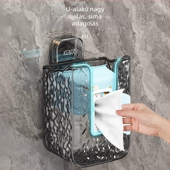Arctörlő kendő falra szerelhető tároló, műanyagból, modern minimalist dizájn, konyha, fürdőszoba és nappali számára