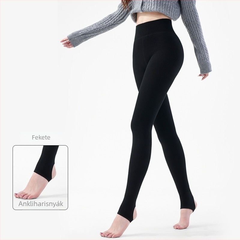 Finom függőleges csíkos leggings, vastag, rugalmas, karcsú szabás