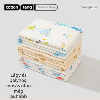 Baba géz fürdőlepedő készlet – 6 réteg, 100% pamut, 300–400 g, rajzfilm minta, Mu Mu Xiong