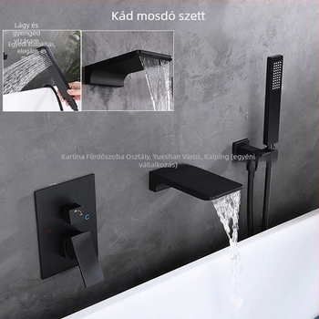 Kalin Kl-07 fürdőkádtöltő csaptelep, rézötvözet, kerámia szeleppel, 1/2 hüvelykes bemenet/kimenet, 0-90°C, modern minimalista stílus, emelőkar