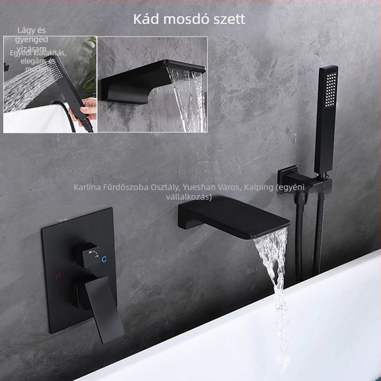 Kalin Kl-07 fürdőkádtöltő csaptelep, rézötvözet, kerámia szeleppel, 1/2 hüvelykes bemenet/kimenet, 0-90°C, modern minimalista stílus, emelőkar