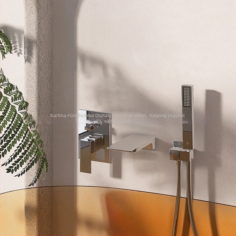 Kalin Kl-07 fürdőkádtöltő csaptelep, rézötvözet, kerámia szeleppel, 1/2 hüvelykes bemenet/kimenet, 0-90°C, modern minimalista stílus, emelőkar