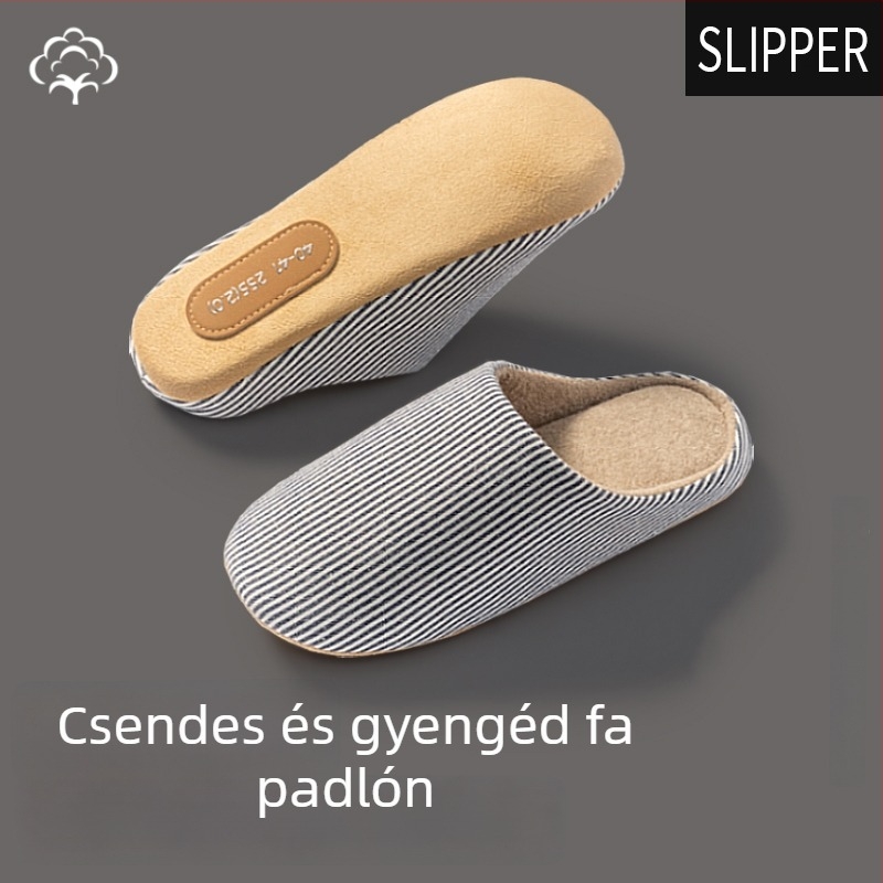 Beltéri férfi papucs nubuk felsővel, csúszásmentes talppal, slip-on, téli modell 2025.