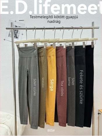 Női gyapjúkeverék leggings, magas rugalmasság, melegen tartó hatás, alap stílus, szűk fazon, tél 2025