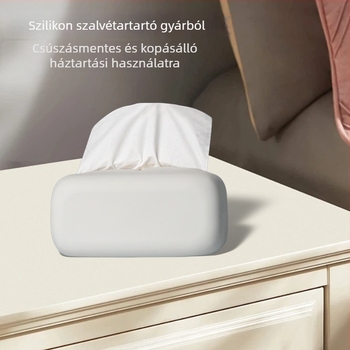 Szilikon papírtörlő doboz – multifunkciós asztali tároló, modern minimál stílus, autóban, nappaliban és fürdőszobában