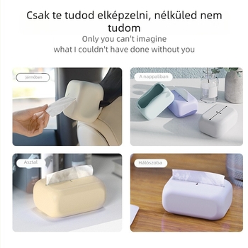 Szilikon papírtörlő doboz – multifunkciós asztali tároló, modern minimál stílus, autóban, nappaliban és fürdőszobában