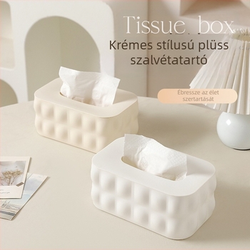 Műanyag papírzsebkendő doboz – modern, minimalist design, asztalra helyezhető, multifunkcionális, nappali és fürdőszoba számára