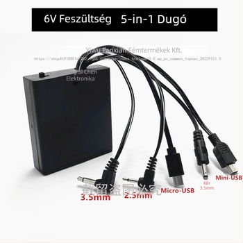 6V-os digitális zárhoz külső akkumulátortartóval ellátott vészenergia-ellátás, 3,5 mm-es csatlakozókkal, lehetőségek: egyfejű, kétfejű, 5-in-1