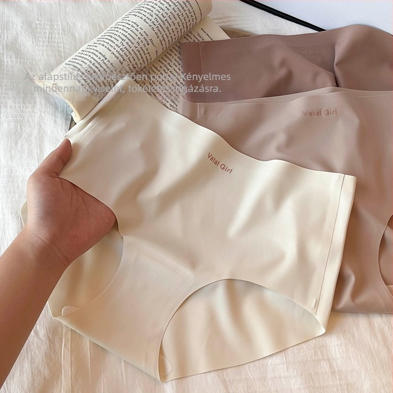 Női alsó nylonból Ice Silk anyaggal, légáteresztő és antibakteriális, középmagas derék, belső mulberry selyem bélés