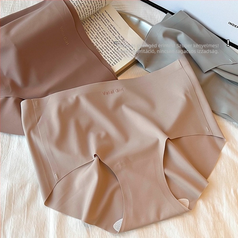 Női alsó nylonból Ice Silk anyaggal, légáteresztő és antibakteriális, középmagas derék, belső mulberry selyem bélés
