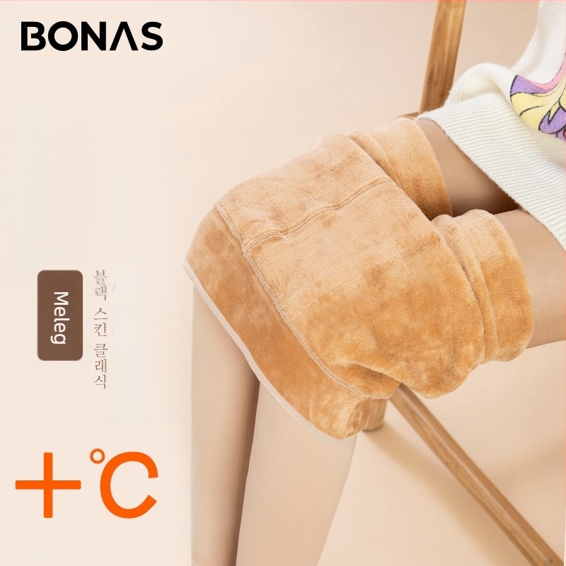 Bonas fleece bevonat harisnyanadrág, nude színben, 1800D nejlon, meleg őszre és télre
