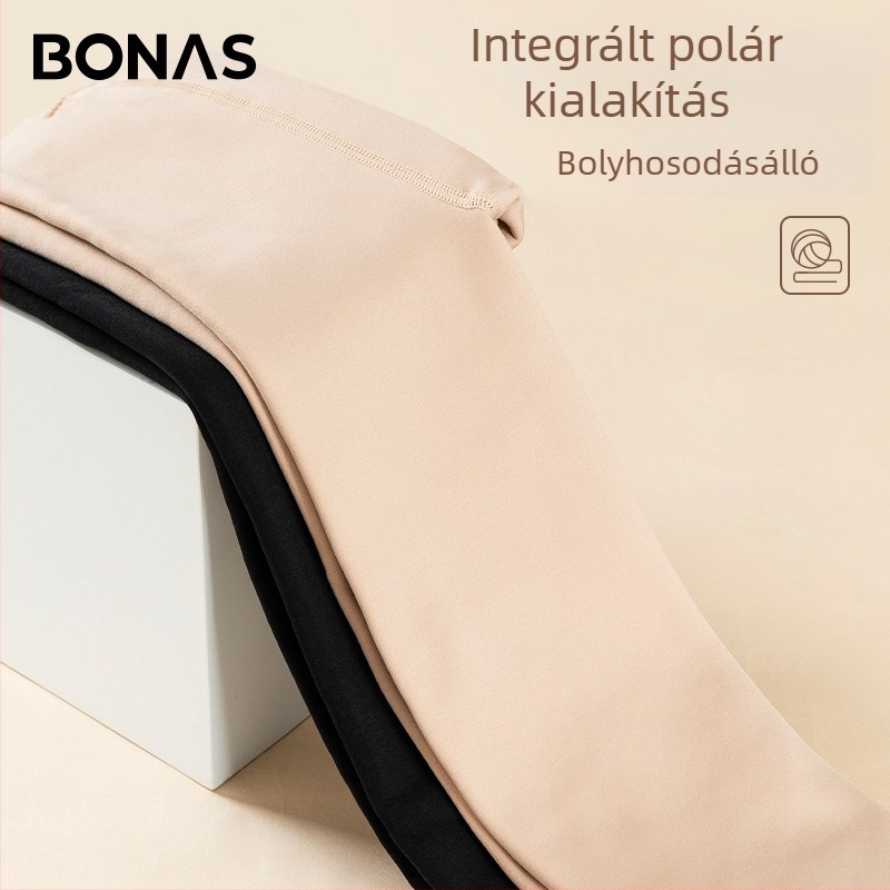 Bonas fleece bevonat harisnyanadrág, nude színben, 1800D nejlon, meleg őszre és télre