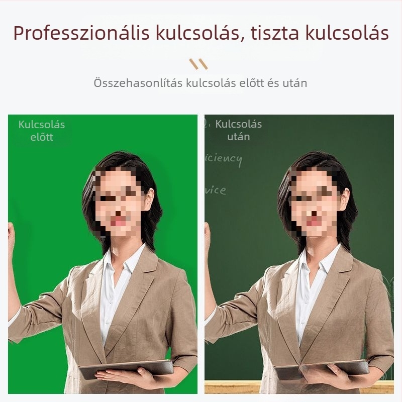 Vastag professzionális zöld képernyő háttér állvánnyal, élő közvetítéshez