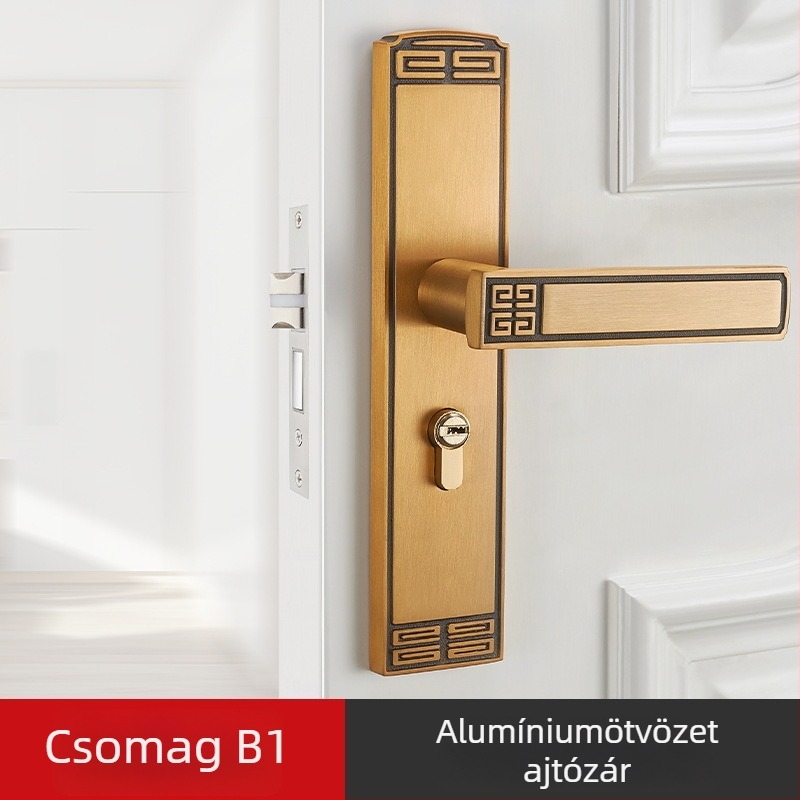 Belső ajtó zár fogantyúval, manganacél és alumínium ötvözetből, modell TD23-906, modern minimalista stílus