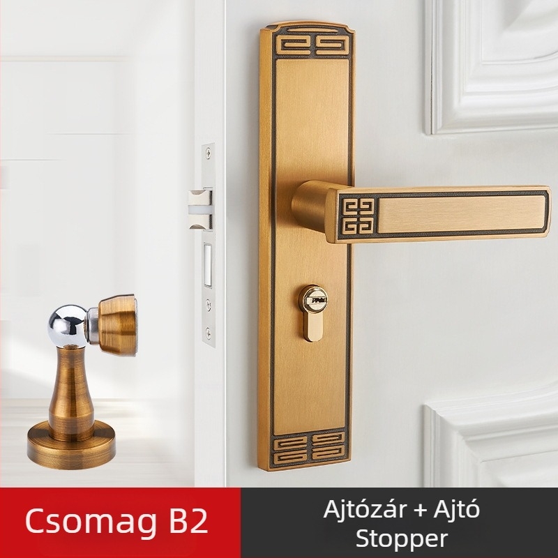 Belső ajtó zár fogantyúval, manganacél és alumínium ötvözetből, modell TD23-906, modern minimalista stílus