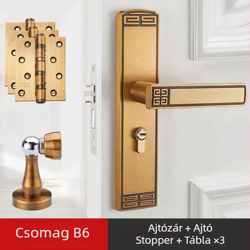 Belső ajtó zár fogantyúval, manganacél és alumínium ötvözetből, modell TD23-906, modern minimalista stílus