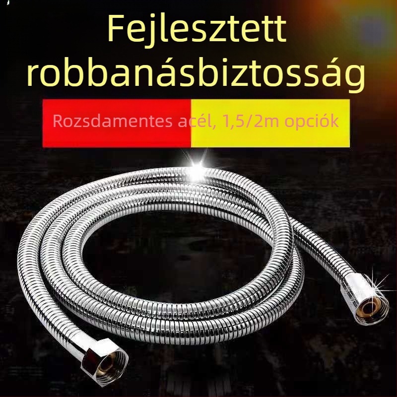 Rozsdamentes acél zuhanycső – robosztus kivitel, névleges nyomás 8, működési hőmérséklet 90, felületre szerelhető
