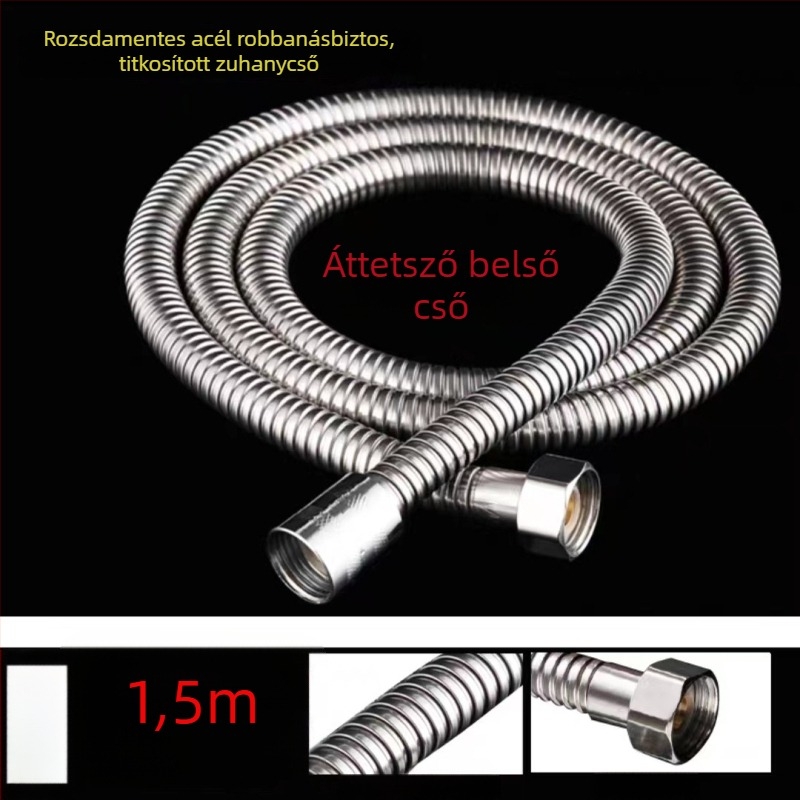 Rozsdamentes acél zuhanycső – robosztus kivitel, névleges nyomás 8, működési hőmérséklet 90, felületre szerelhető
