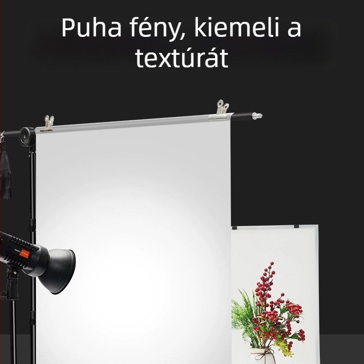 Stúdió háttértextil, lágy fény képernyővel és tartóval, gyűrődésálló; anyag: kénsavpapír