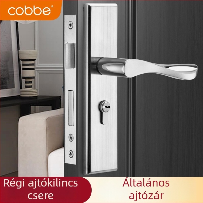 Cabe CB-KTS10 Hálószoba ajtó zár - Rozsdamentes acél, beépített zár, modern minimalista stílus