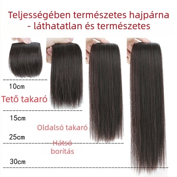 Női paróka valódi emberi hajból, láthatatlan, puha hajdarab, növeli a volument mindkét oldalon; festhető