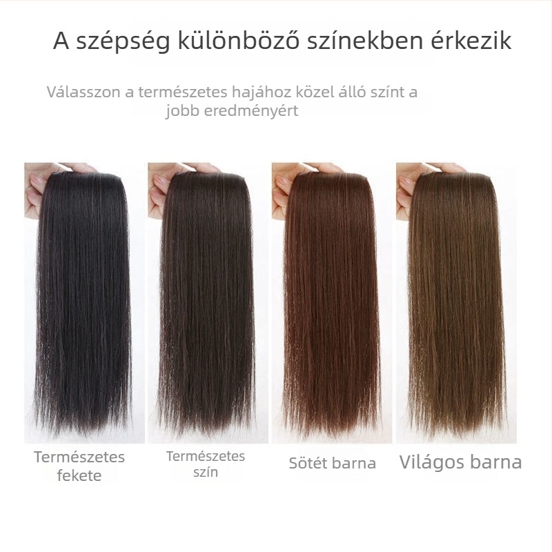 Női paróka valódi emberi hajból, láthatatlan, puha hajdarab, növeli a volument mindkét oldalon; festhető