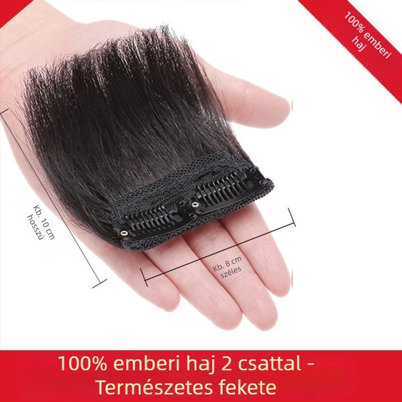Női paróka valódi emberi hajból, láthatatlan, puha hajdarab, növeli a volument mindkét oldalon; festhető