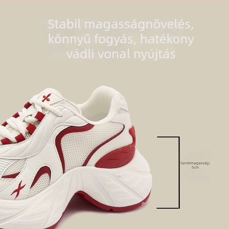 Női chunky sneakers vastag talppal – felsőrész két réteg bőr és textil, blokkminta, sarokmagasság 1–3 cm, PU talpbetét