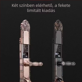 Villa ajtó okos zár ujjlenyomat és jelszó funkcióval, 100 ujjlenyomat tárolás, 3 másodperces olvasás, -25–55°C, 10000 ciklus élettartam, DC tápegység