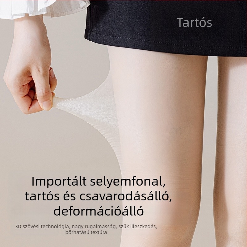 Női lábfej nélküli ultra vékony harisnyanadrág nyárra, testszínű, nylon 10D