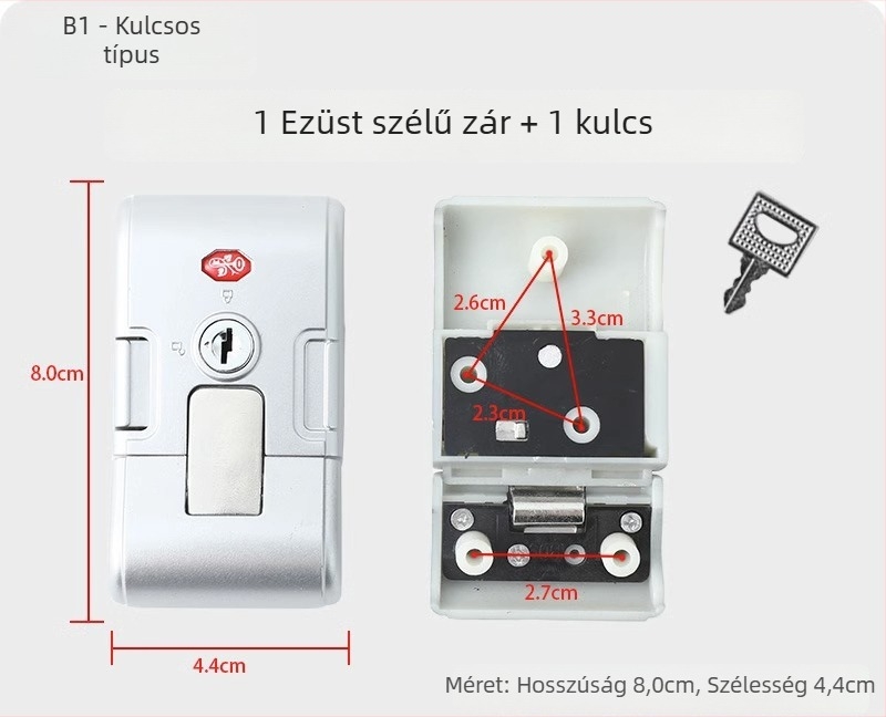 Mechanikus bőröndzár, műanyag kivitel, modell XLXSK, szabványos poggyászhoz