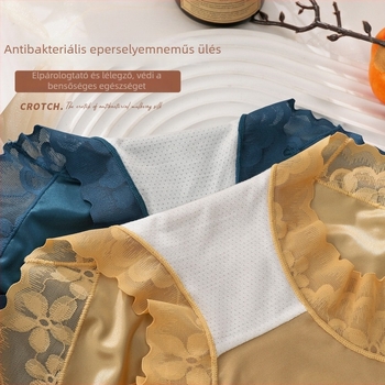 Csipkés magas derekú bugyi, lélegző, hasformáló, Mulberry selyem a szeméremrésznél