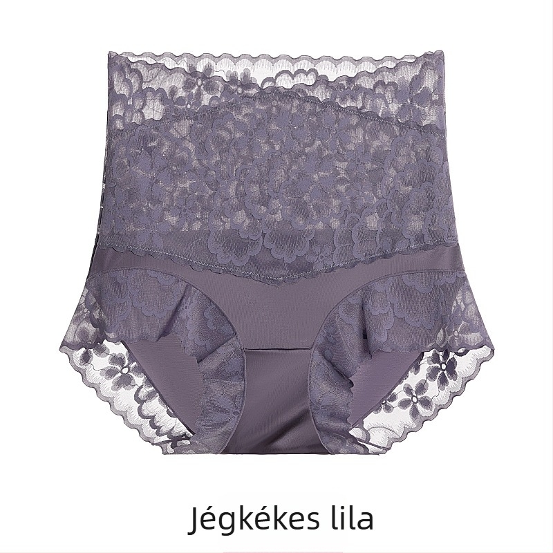 Csipkés magas derekú bugyi, lélegző, hasformáló, Mulberry selyem a szeméremrésznél