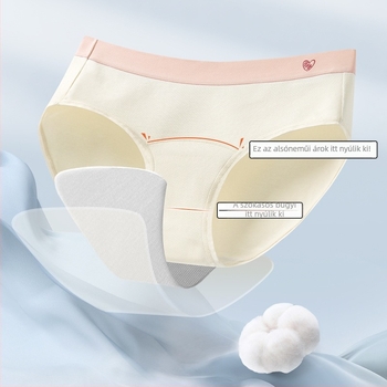 Női lélegző pamut alsónemű, középmagas derék, kötött anyag, 100% pamut az ágyék területén, fő anyag 90–95% pamut