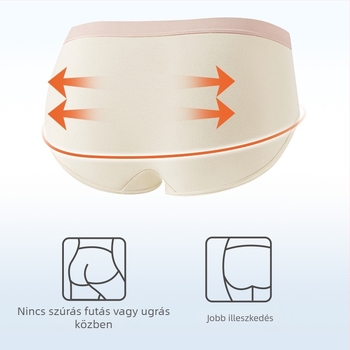 Női lélegző pamut alsónemű, középmagas derék, kötött anyag, 100% pamut az ágyék területén, fő anyag 90–95% pamut