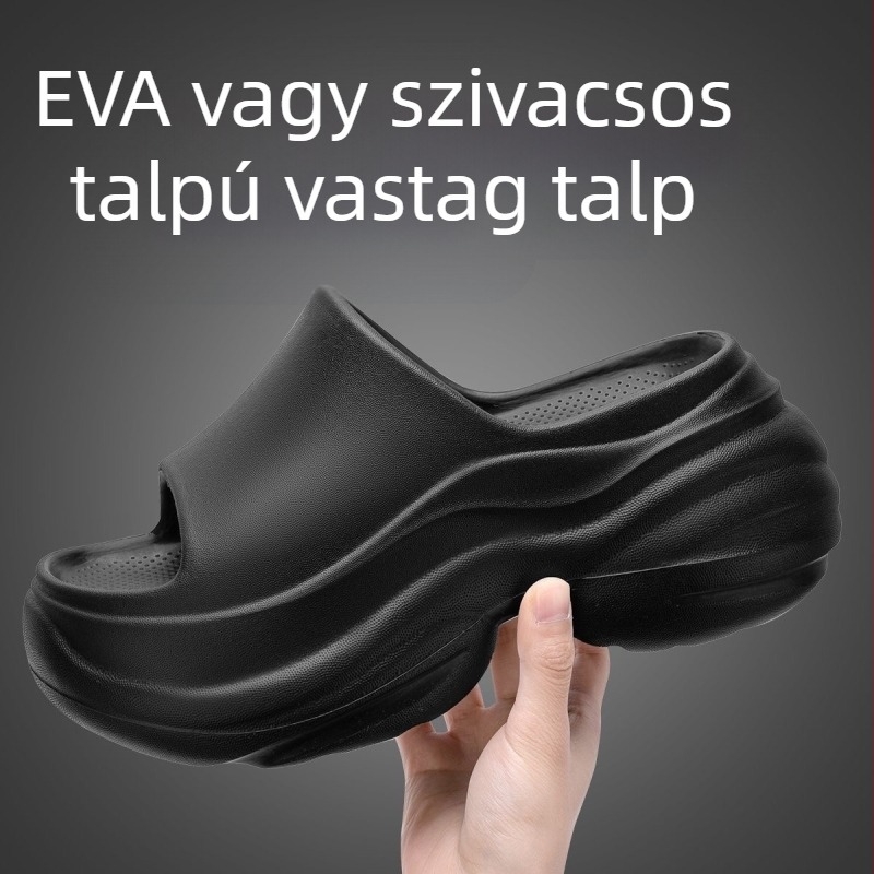 Női EVA papucs, Slip-On, 7 cm vastag talp, EVA felső/belső/talp, beltéri házipapucs, nyár 2025