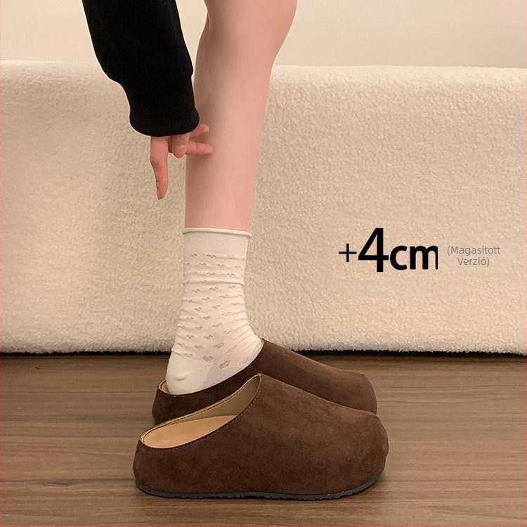 Női slip-on cipő vastag talppal, felsőrész ultrafiber, kerek orr, gumitalp